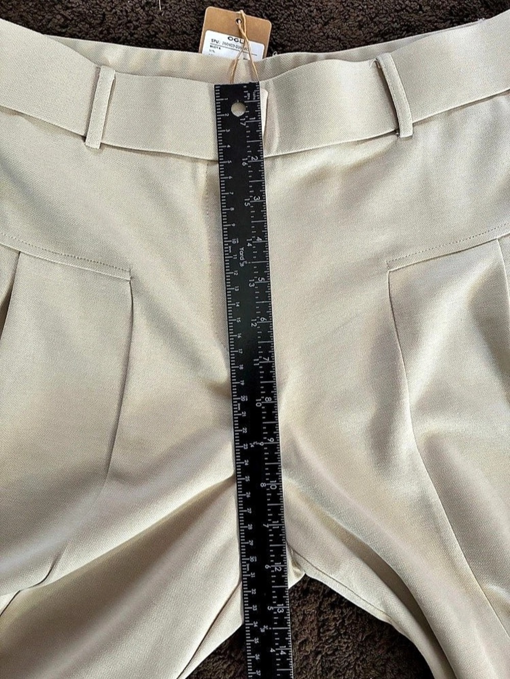 OGL Wide Leg Trousers in Beige Size Large NWT - Picture 6 of 7